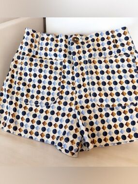 Maeve by Anthropology The Collette chino shorts geometric print size 28(6)